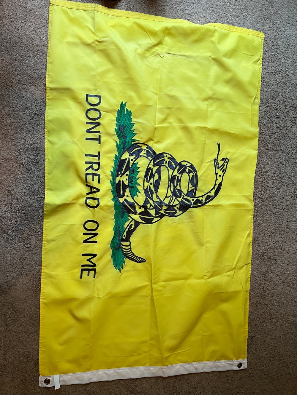 Yellow "Don't Tread On Me" Decor Flag - Yellow